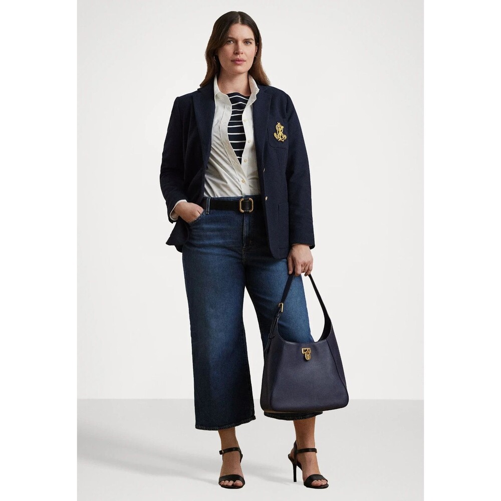 Lauren Ralph Lauren Women's High-Rise Wide-Leg Crop Jeans Blue Marina Wash 32/14